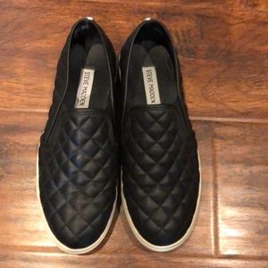 Black Quilted Slip On Sneakers Steve Madden
